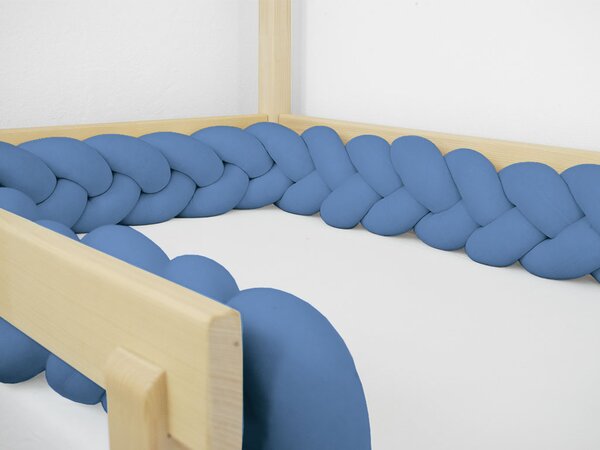 Bavlněný mantinel pletený do copu ze 3 pramenů - Šedá, 450 cm (4,5 metru)