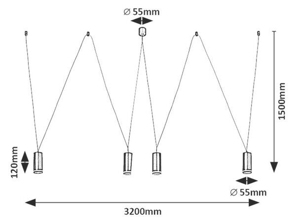 73038 závěsné svítidlo Senobia GU10 4X MAX 5W IP20