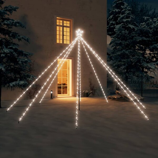 Vánoční světelný strom dovnitř i ven 576 LED studený bílý 3,6 m