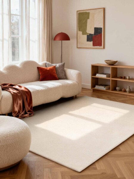 Koberec Elle Decoration Puristic Knots naturální / bílý