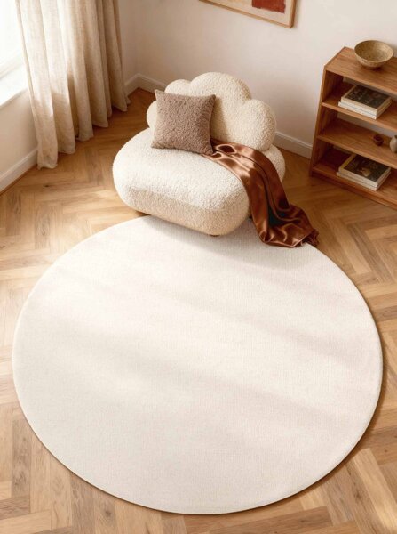 Koberec Elle Decoration Puristic Knots naturální / bílý kruh