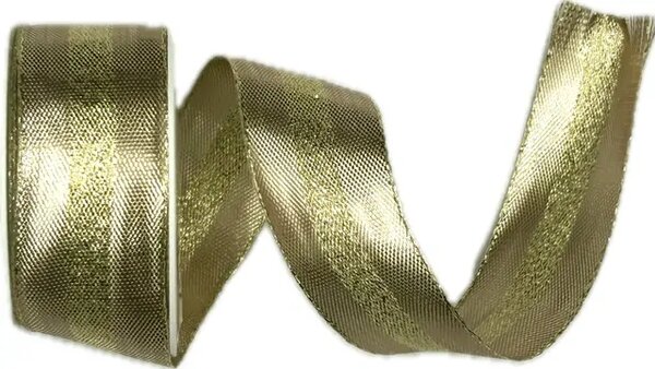 Stuha zlatá LONDON GOLD lurexová 25mm x 2m (14,-Kč/m)