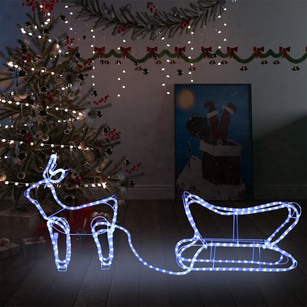 Vánoční dekorace sobi a sáně venkovní 252 LED diod