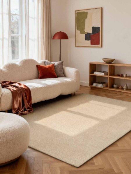 Koberec Elle Decoration Puristic Knots světle béžový