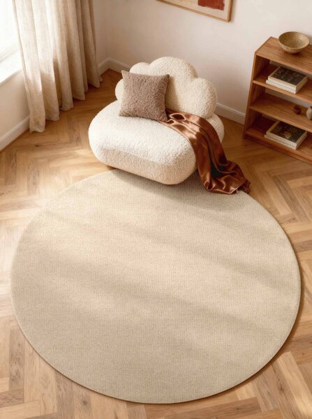 Koberec Elle Decoration Puristic Knots světle béžový kruh