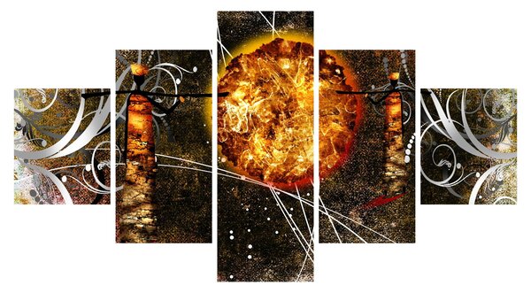 Obraz starověké dobové malby (125x70 cm)