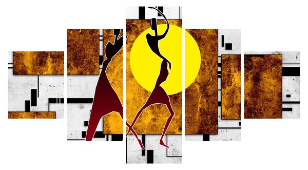 Obraz starověké dobové malby (125x70 cm)