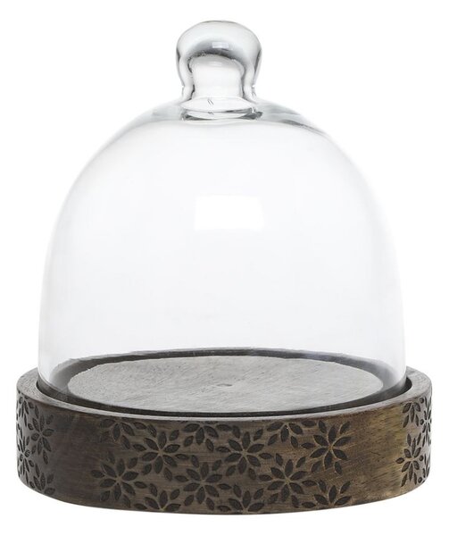 Dřevěný servírovací podnos s poklopem Flowers Tours - Ø 15*15 cm - Chic Antique