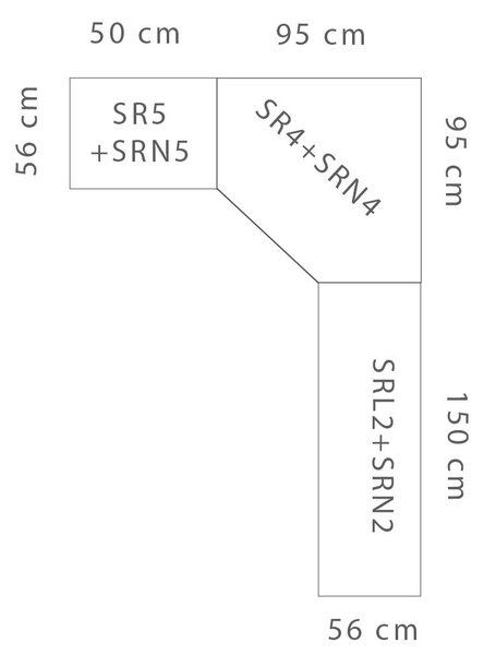 SMART sb | sestava šatních skříní | 145x245 cm | sonoma/bílá