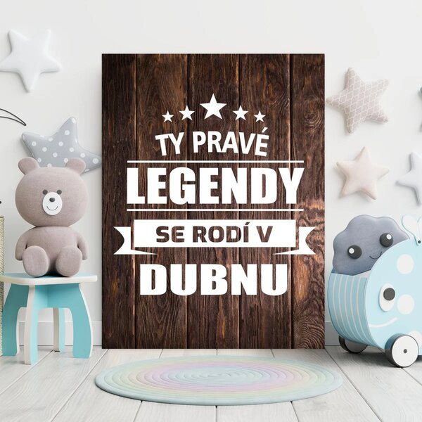 Sablio Dárková cedulka Ty pravé legendy se rodí v dubnu: 30x40 cm