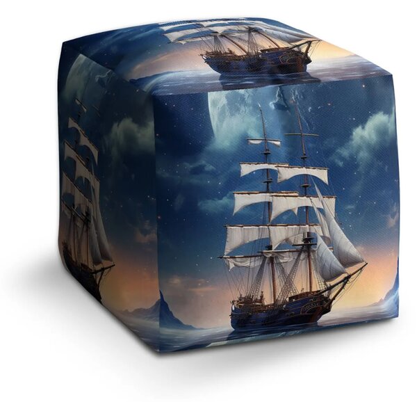 Sablio Taburet Cube Plachetnice mezi horami - 40x40x40 cm