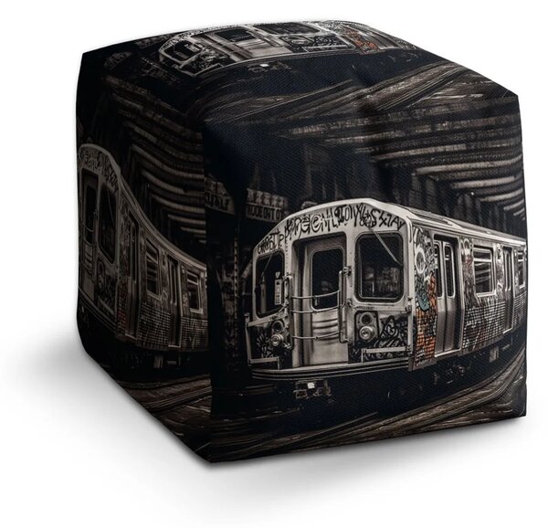 Sablio Taburet Cube Městské metro s graffiti - 40x40x40 cm