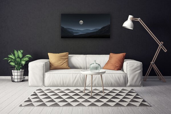 Obraz na plátně Noc Měsíc Krajina 125x50 cm