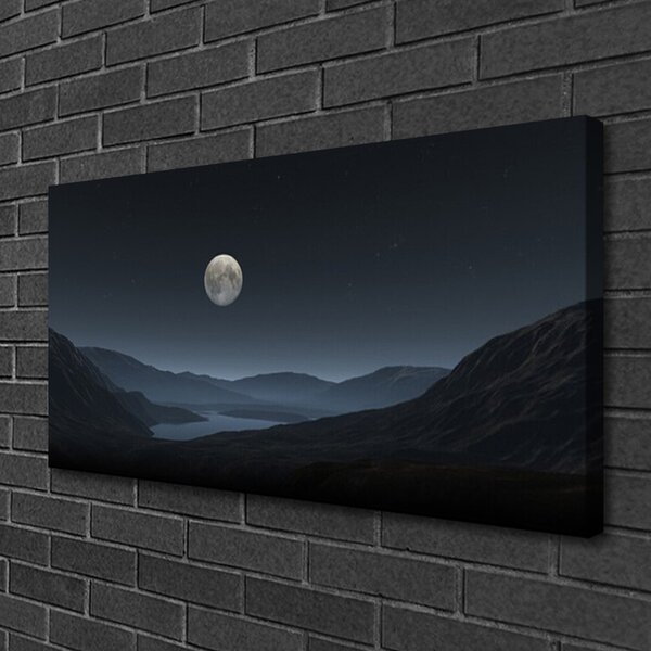 Obraz na plátně Noc Měsíc Krajina 125x50 cm
