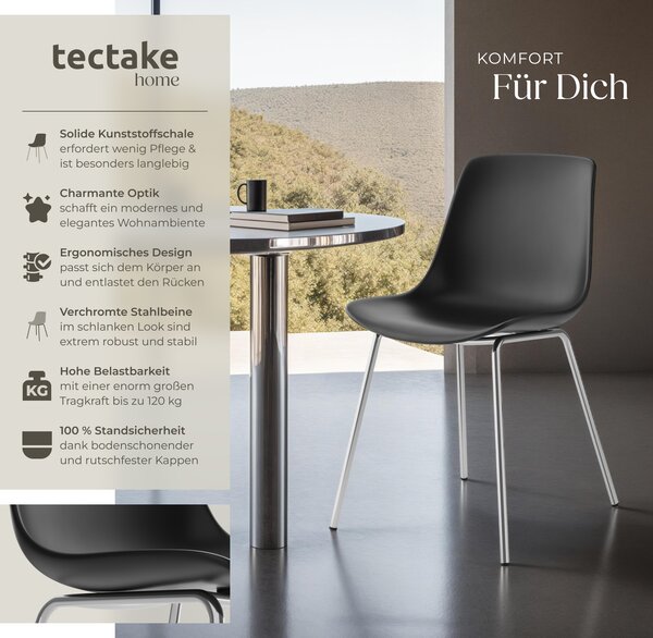 Plastová židle tectake® Mave velká plastová skořepina 46 x 55 x 80,5 cm