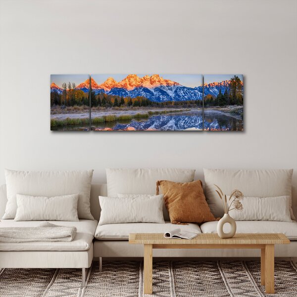 Obraz zasněžených horských štítů (170x50 cm)