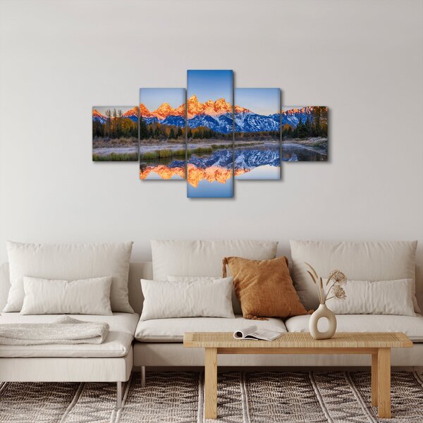 Obraz zasněžených horských štítů (125x70 cm)