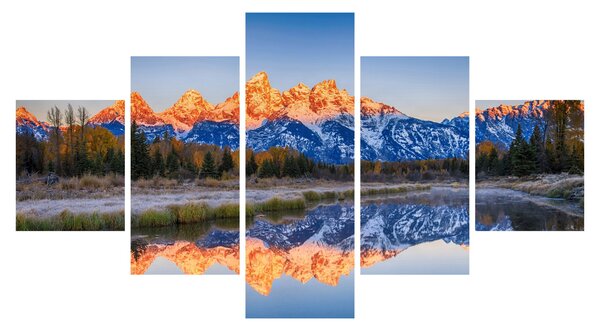 Obraz zasněžených horských štítů (125x70 cm)