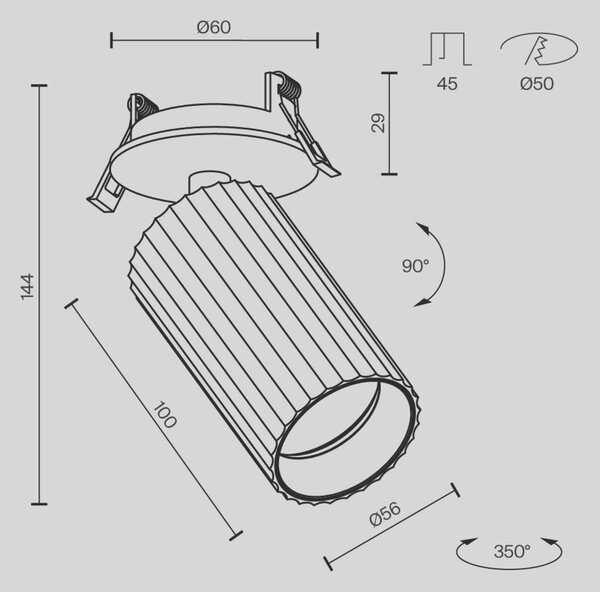 MAYTONI Vestavné svítidlo Calipso GU10x1 10W IP 20 C110CL-01-GU10-B