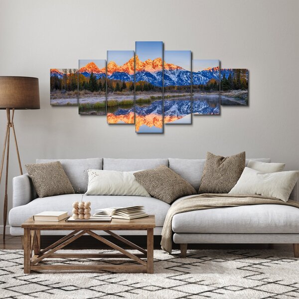 Obraz zasněžených horských štítů (210x100 cm)
