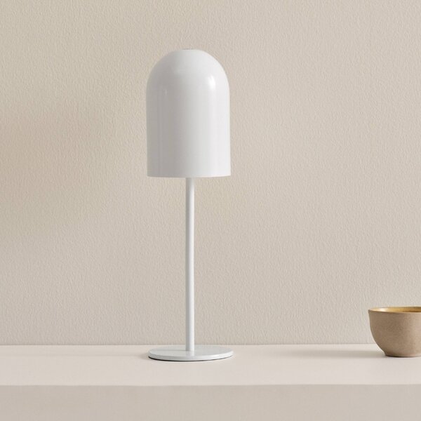 Jotex Bílá kovová nabíjecí stolní LED lampa ARA