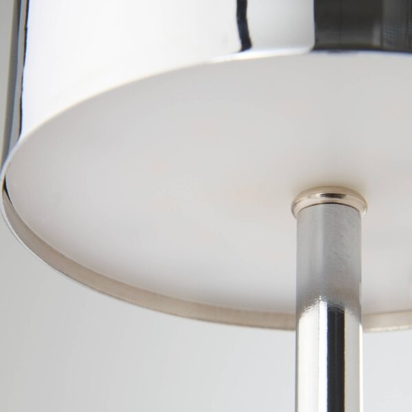 Jotex Stříbrná kovová nabíjecí stolní LED lampa ARA