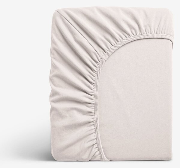 Goldea jersey elastické prostěradlo - přírodní 90 x 200 cm