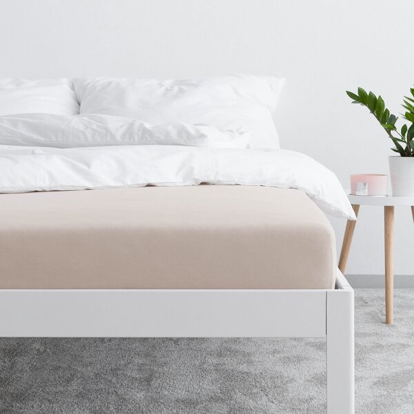 Goldea jersey elastické prostěradlo - latte 90 x 200 cm