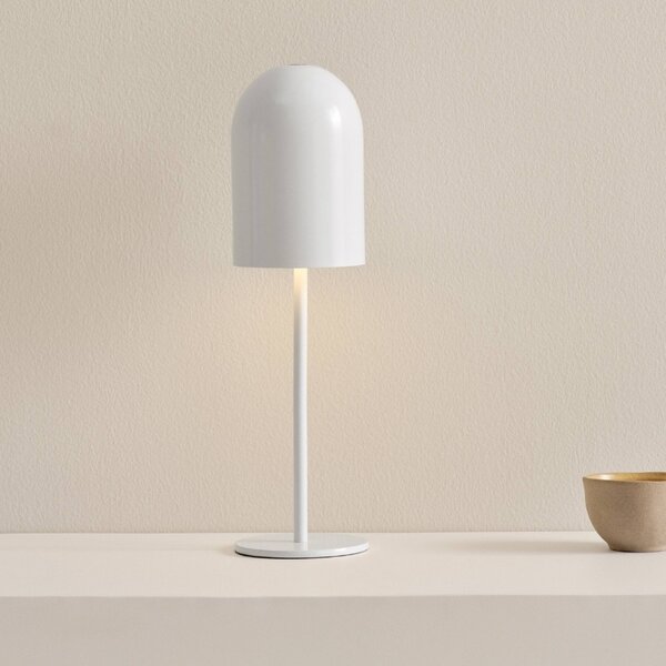 Jotex Bílá kovová nabíjecí stolní LED lampa ARA