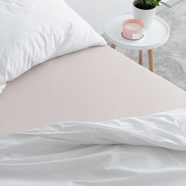 Goldea jersey elastické prostěradlo - přírodní 90 x 200 cm