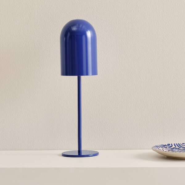 Jotex Modrá kovová nabíjecí stolní LED lampa ARA