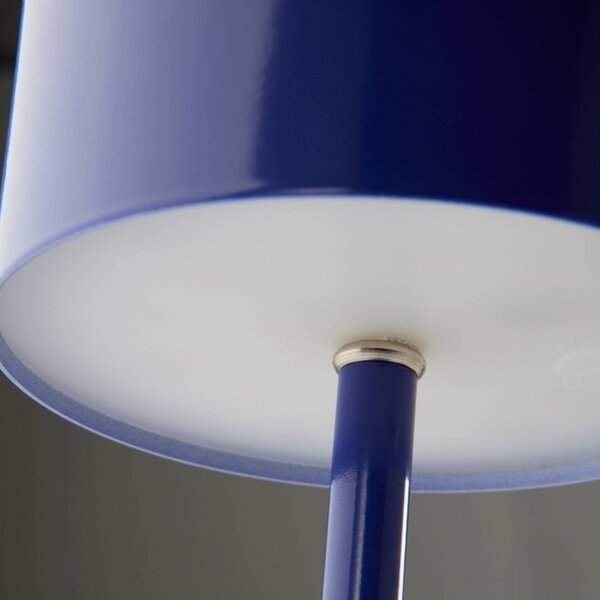 Jotex Modrá kovová nabíjecí stolní LED lampa ARA