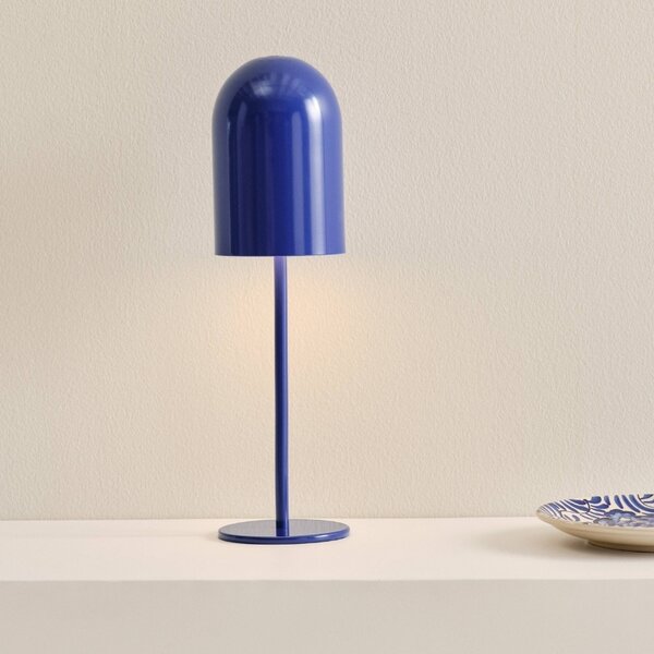 Jotex Modrá kovová nabíjecí stolní LED lampa ARA