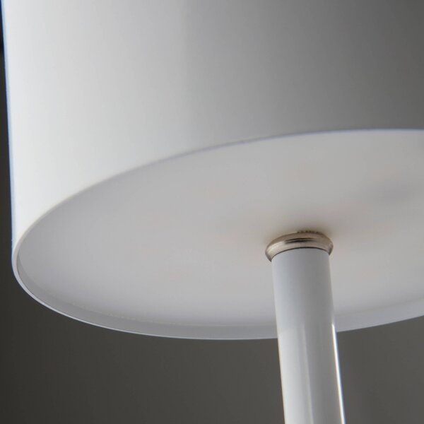 Jotex Bílá kovová nabíjecí stolní LED lampa ARA