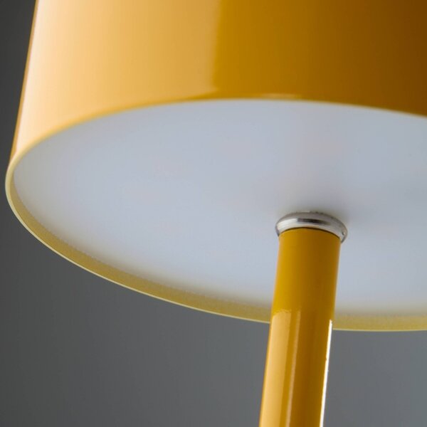 Jotex Žlutá kovová nabíjecí stolní LED lampa ARA
