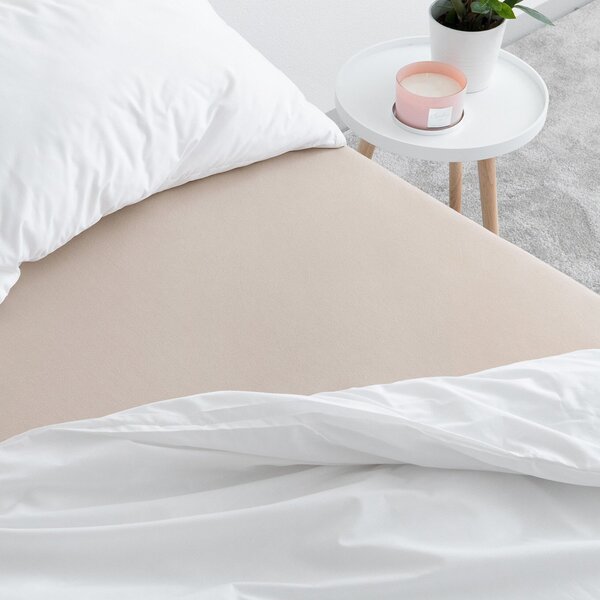 Goldea jersey elastické prostěradlo - latte 90 x 200 cm