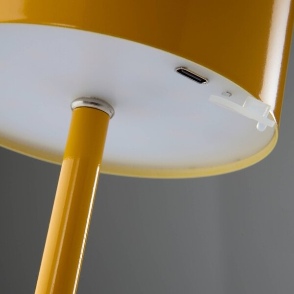 Jotex Žlutá kovová nabíjecí stolní LED lampa ARA