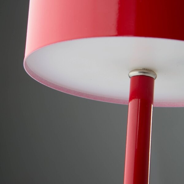 Jotex Červená kovová nabíjecí stolní LED lampa ARA