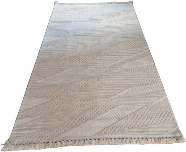 HU Moderní béžový koberec TWIST BEIGE 30629A Rozměr: 60x100 cm
