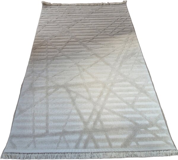 HU Krémově béžový moderní koberec TWIST CREAM 20294A Rozměr: 60x100 cm
