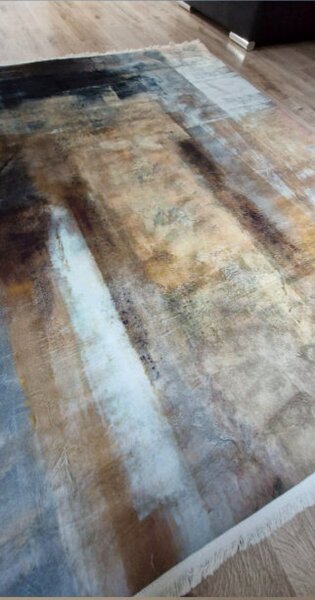 HU Šedo-hnědo-modrý moderní koberec VELVET WL087 Rozměr: 50x80 cm