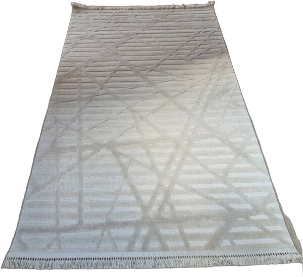 HU Moderní béžový koberec TWIST BEIGE 20294A Rozměr: 60x100 cm