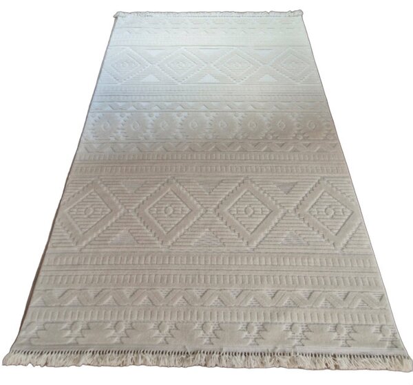 HU Krémově béžový moderní koberec TWIST CREAM 23929A Rozměr: 60x100 cm