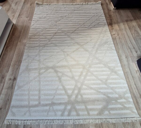 HU Krémově béžový moderní koberec TWIST CREAM 20294A Rozměr: 60x100 cm