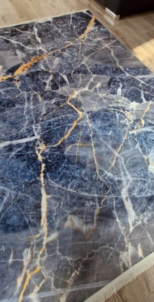 HU Modrošedý moderní koberec VELVET M281 Rozměr: 50x80 cm