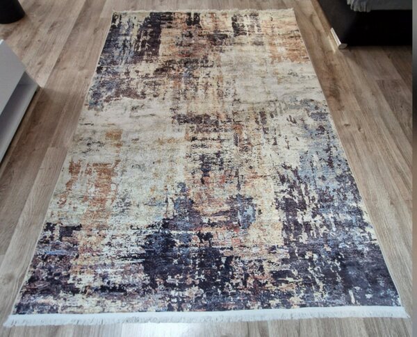 HU Šedo-béžovo-modrý moderní koberec VELVET M299 Rozměr: 50x80 cm
