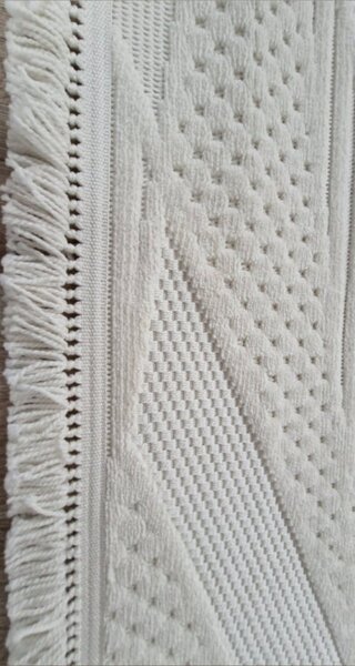 HU Krémově béžový moderní koberec TWIST CREAM 30629A Rozměr: 60x100 cm