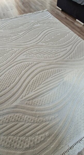 HU Krémově béžový moderní koberec TWIST CREAM 31204A Rozměr: 60x100 cm