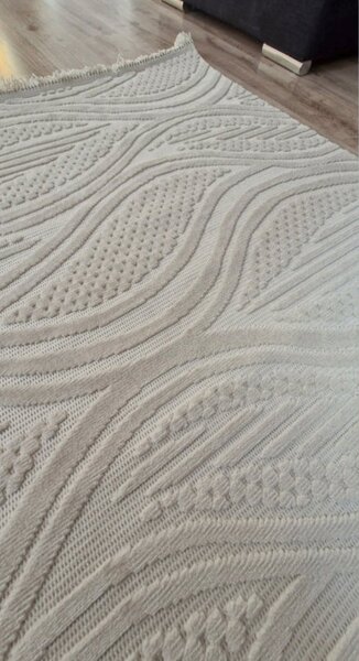 HU Moderní béžový koberec TWIST BEIGE 31204A Rozměr: 60x100 cm