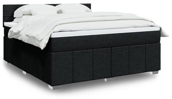 Box spring postel s matrací černá 180x200 cm textil 3287149